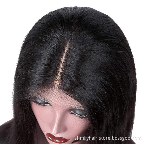 Shmily Wholesale price 4X4 U Shape Lace front Wigs Straight body wave kinky curl Brazilian Human hair Lace For Black Women